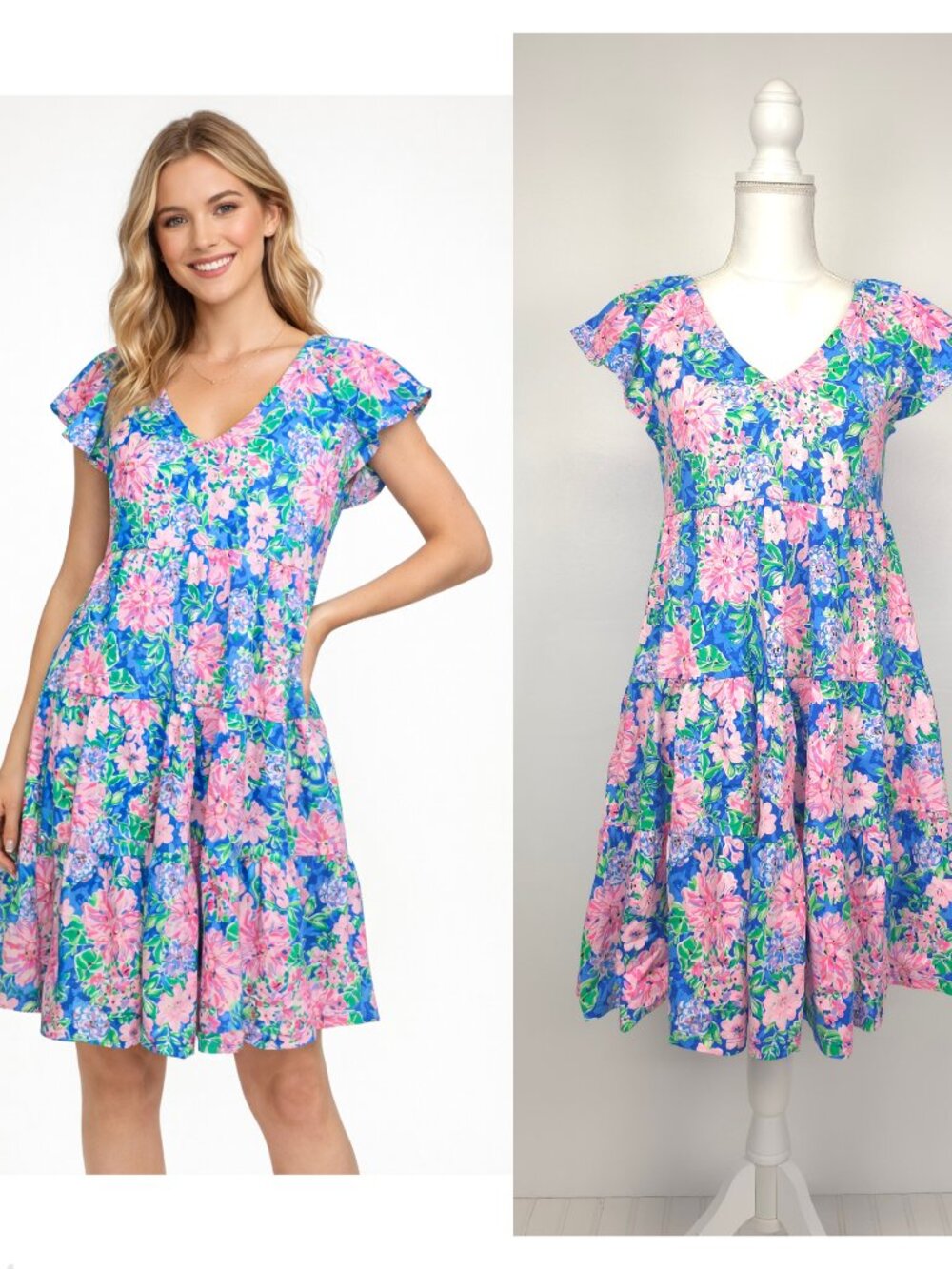 NWOT Lilly Pulitzer Kawai Flutter Sleeve Dress Spring In Your Step Small